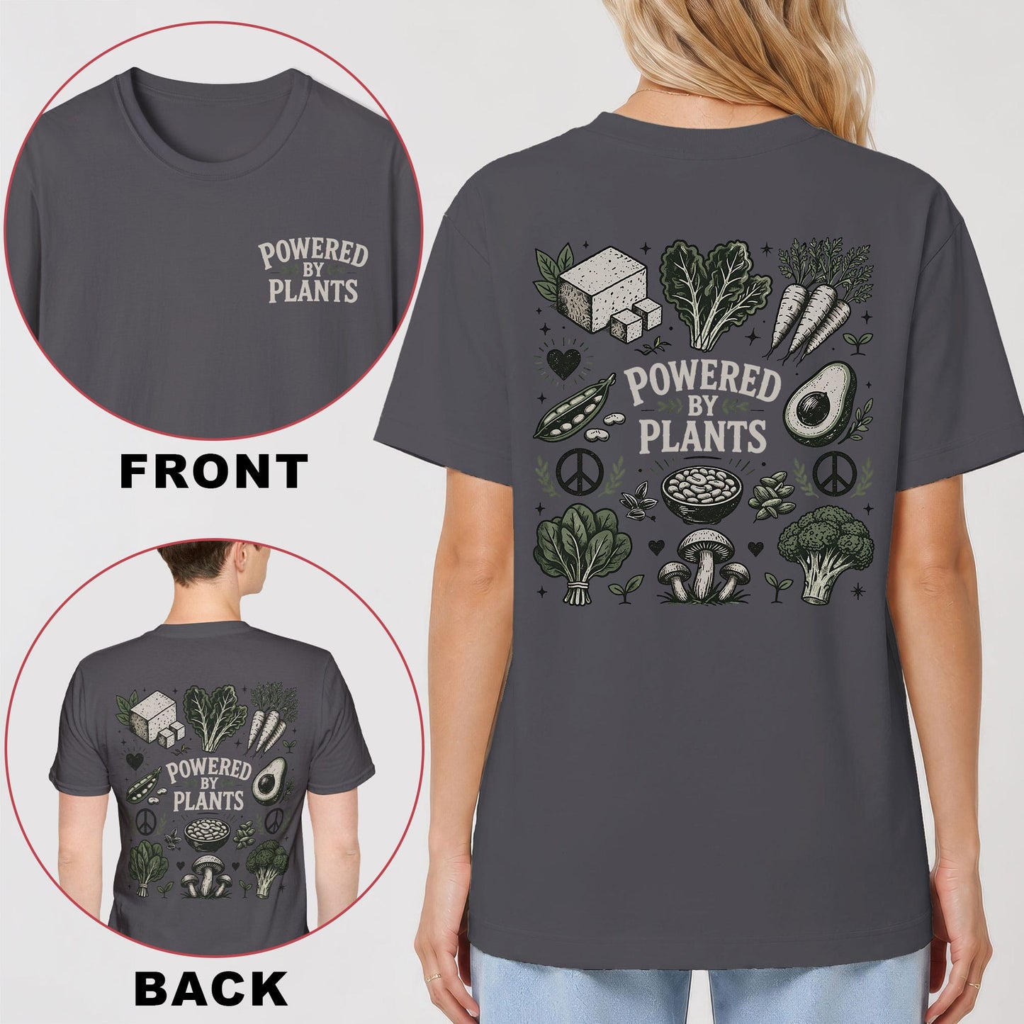 Powered by Plants Back Print T-Shirt