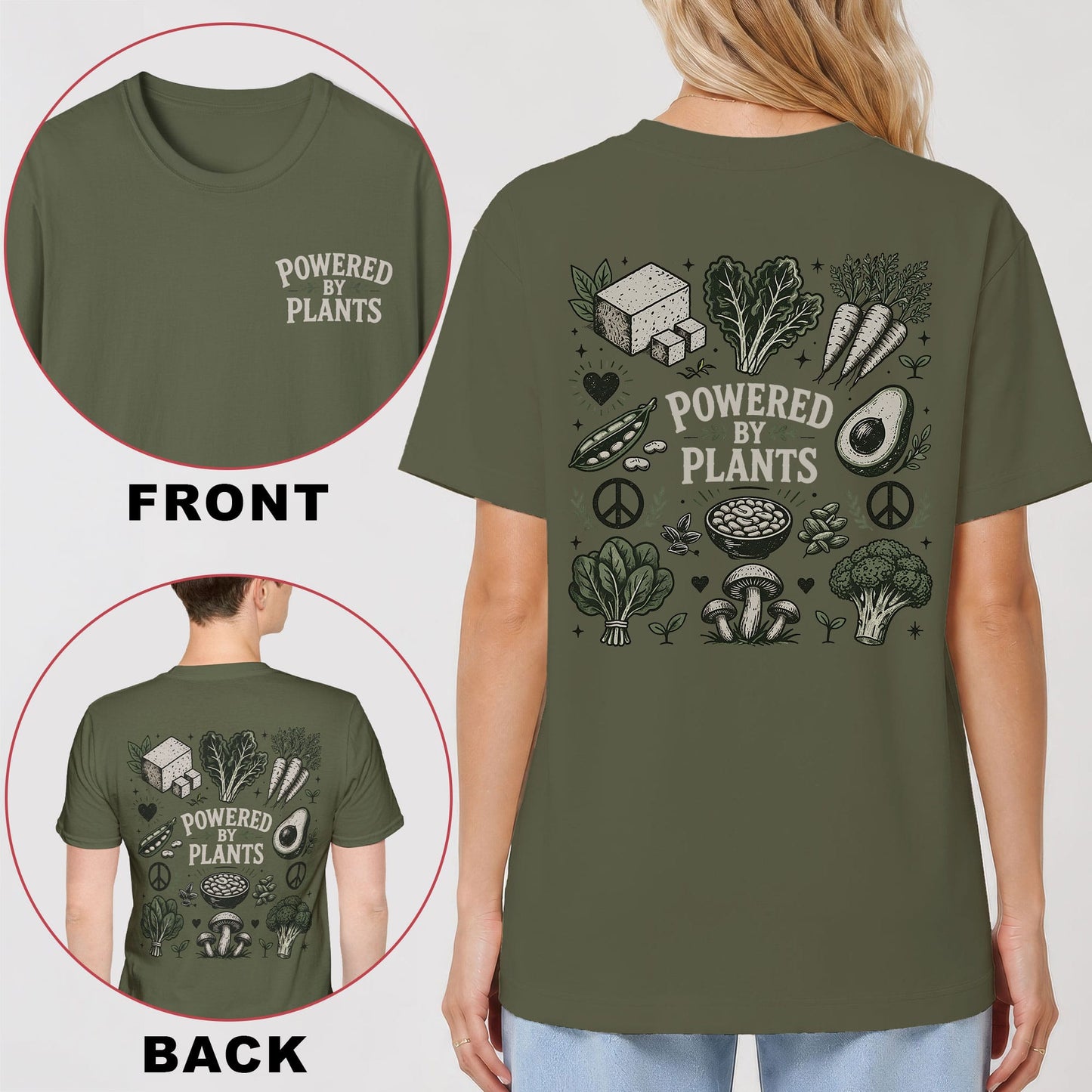 Powered by Plants Back Print T-Shirt