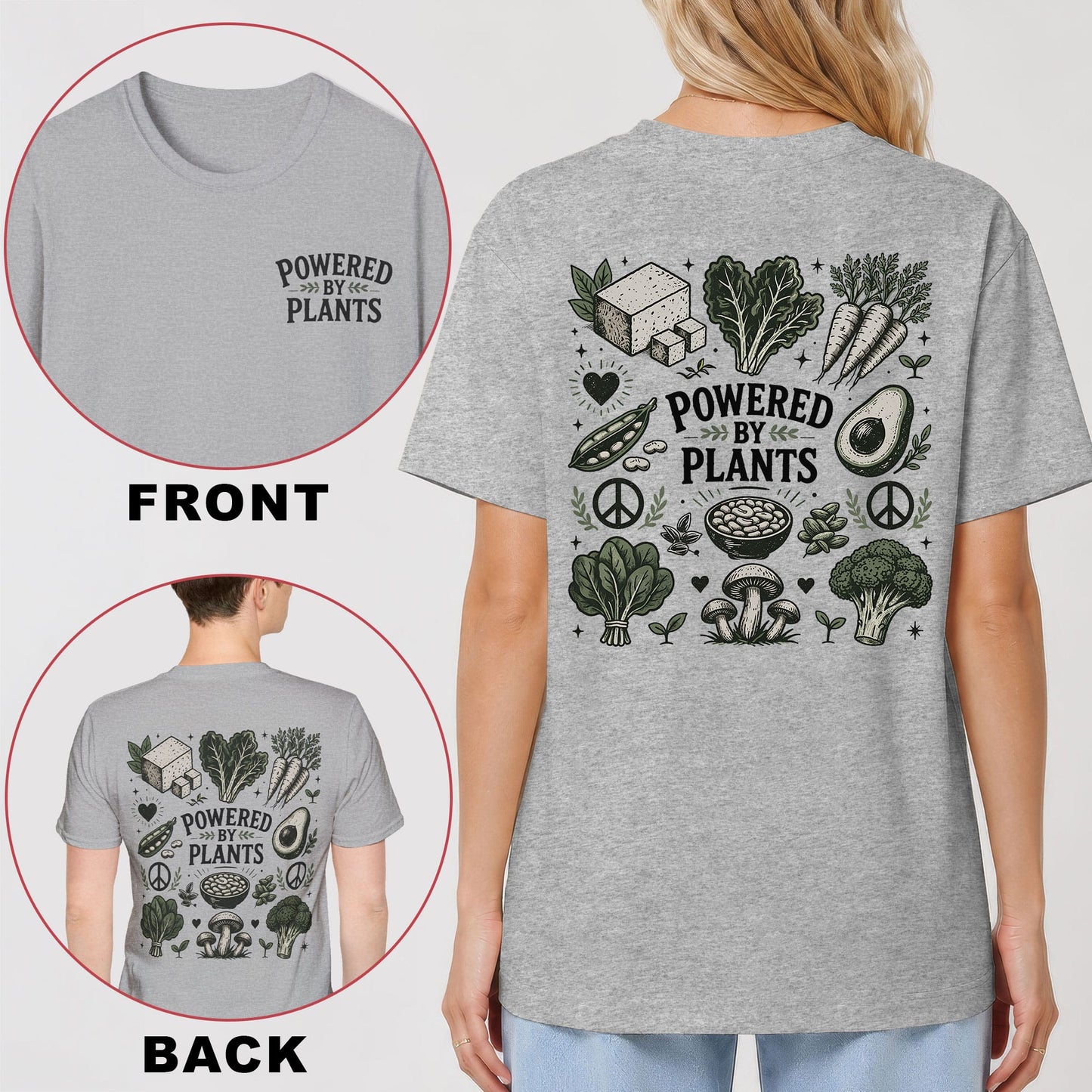 Powered by Plants Back Print T-Shirt