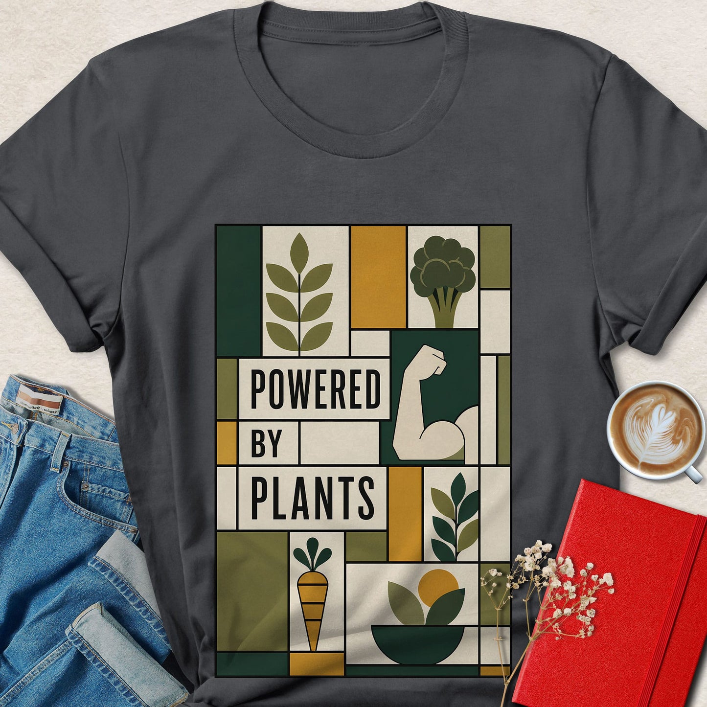 Powered by Plants Modern Geometric Vegan T-shirt