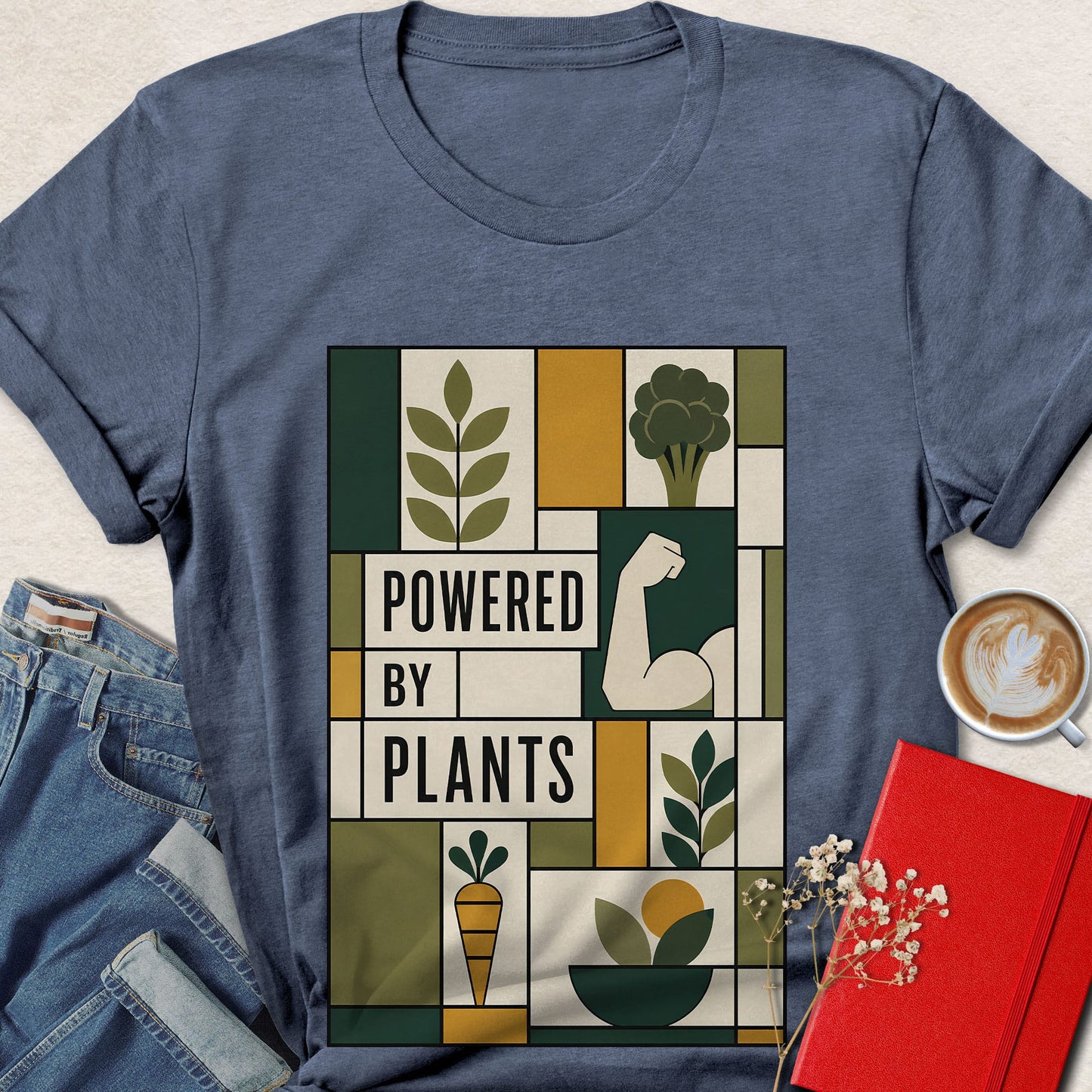 Powered by Plants Modern Geometric Vegan T-shirt