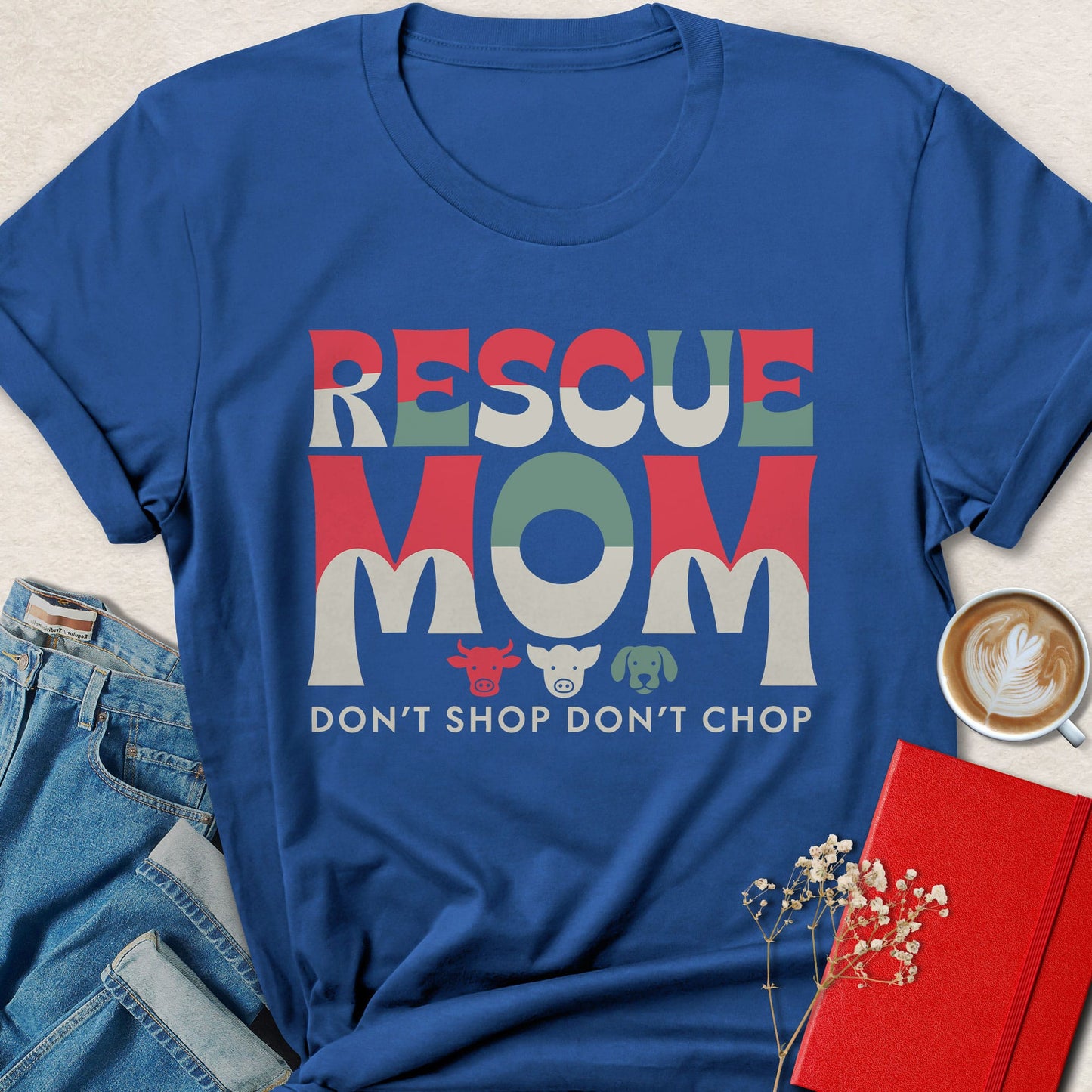 Rescue Mom Vegan Shirt Animal Rights Adopt Don’t Shop Tee
