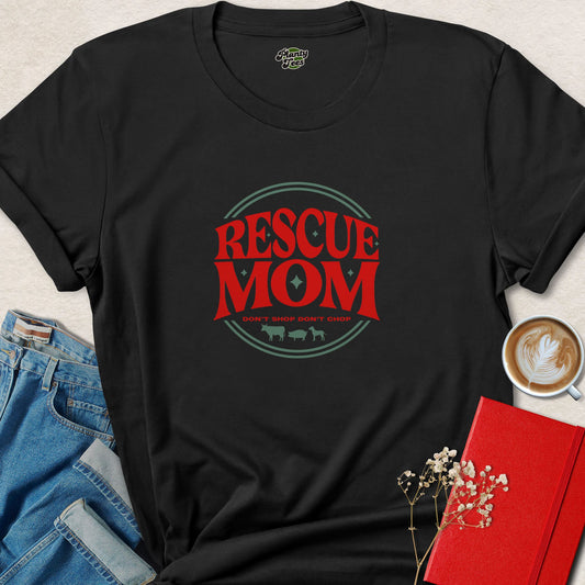 Rescue Mom Shirt Animal Rescue Vegan Lifestyle Graphic Tee