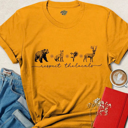 Respect the Locals Script Tee – Vegan Wildlife Nature Shirt