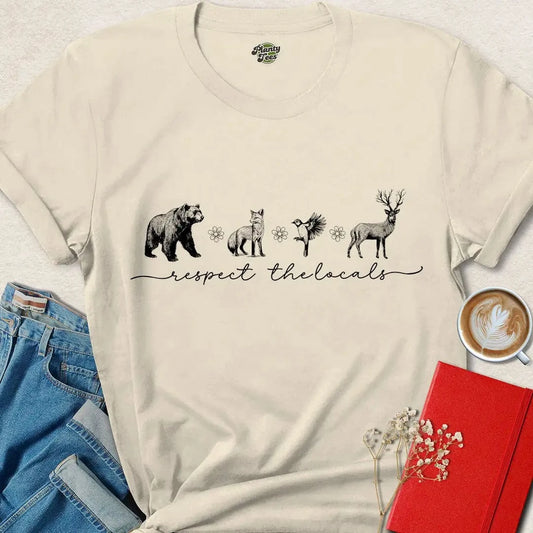Respect the Locals Script Tee – Vegan Wildlife Nature Shirt