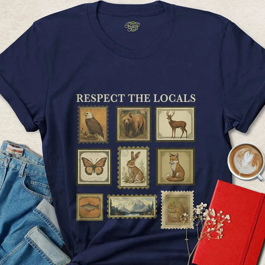 Respect the Locals Stamp Shirt – Vintage Wildlife Nature Tee