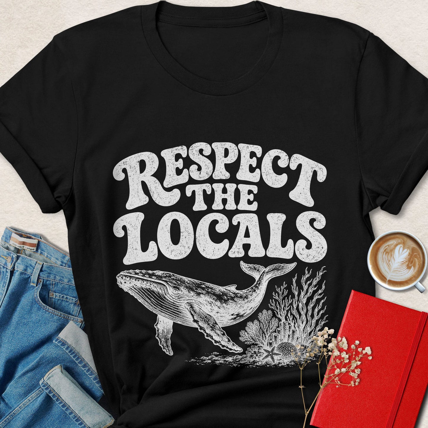 Respect the Locals Whale Vegan T-Shirt