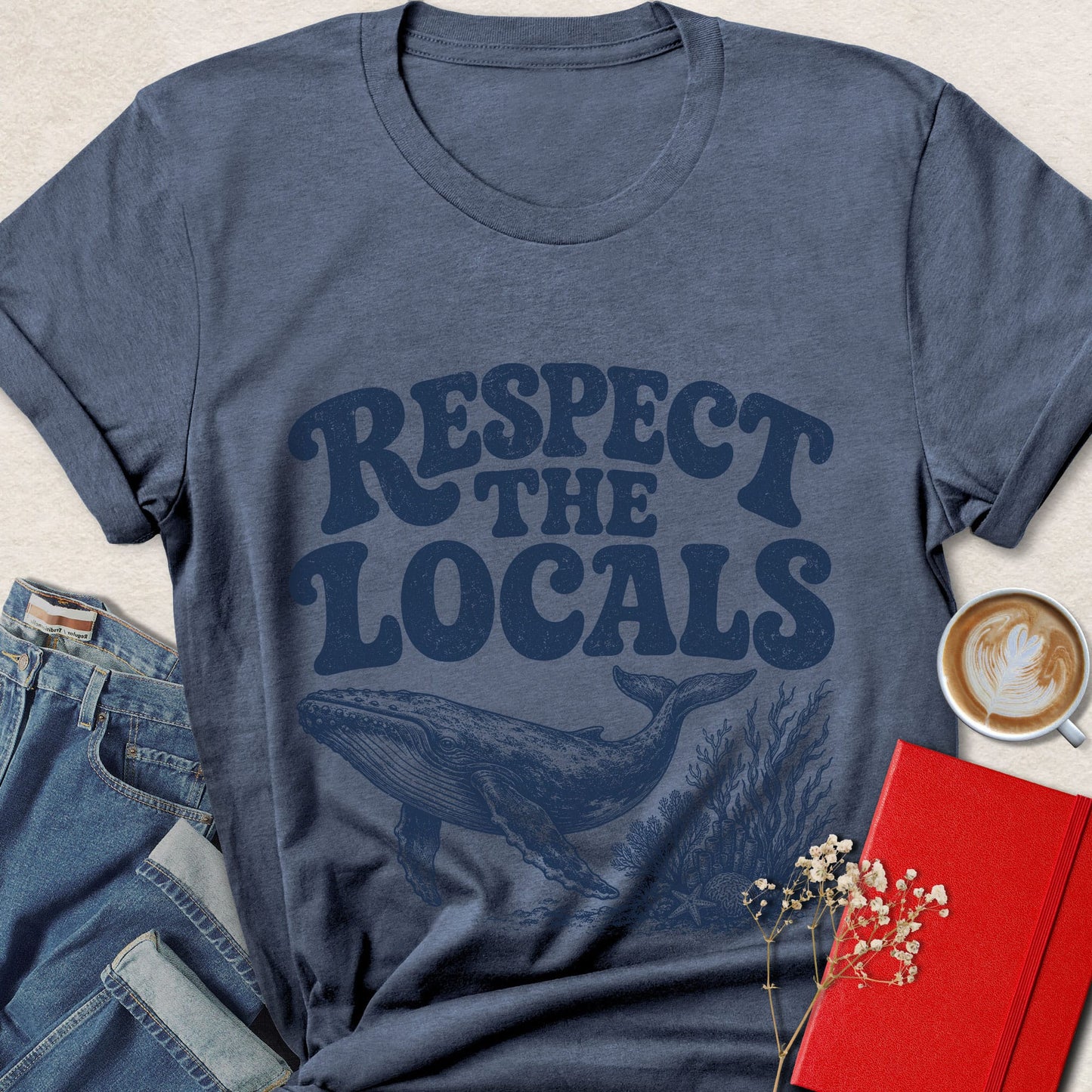 Respect the Locals Whale Vegan T-Shirt