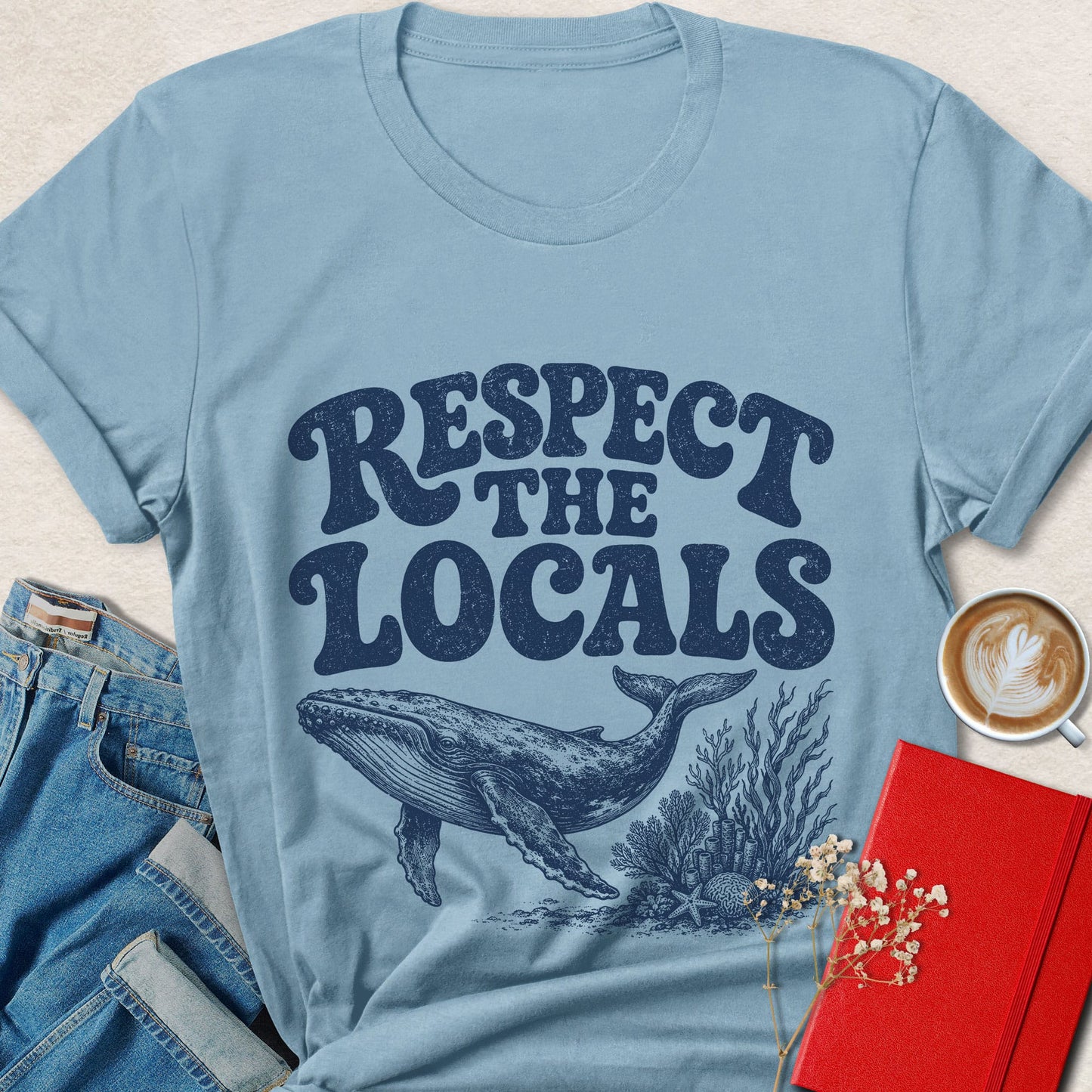 Respect the Locals Whale Vegan T-Shirt