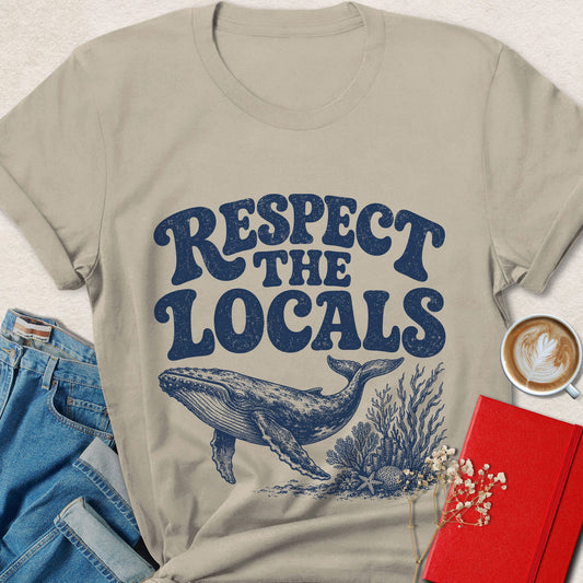 Respect the Locals Whale Vegan T-Shirt