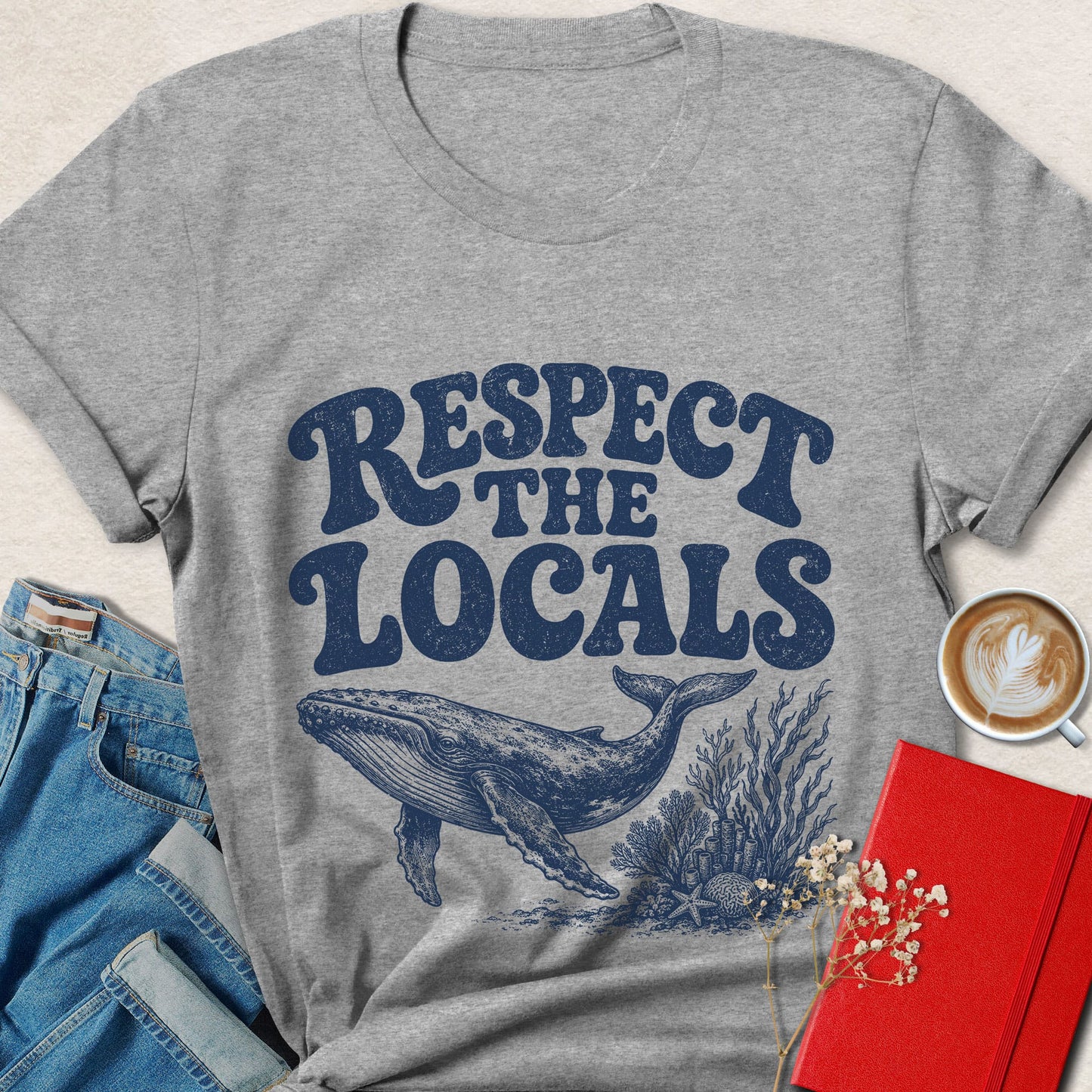 Respect the Locals Whale Vegan T-Shirt