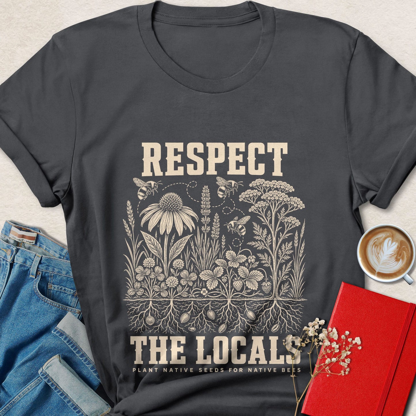Respect the Locals Native Bees Vegan T-Shirt