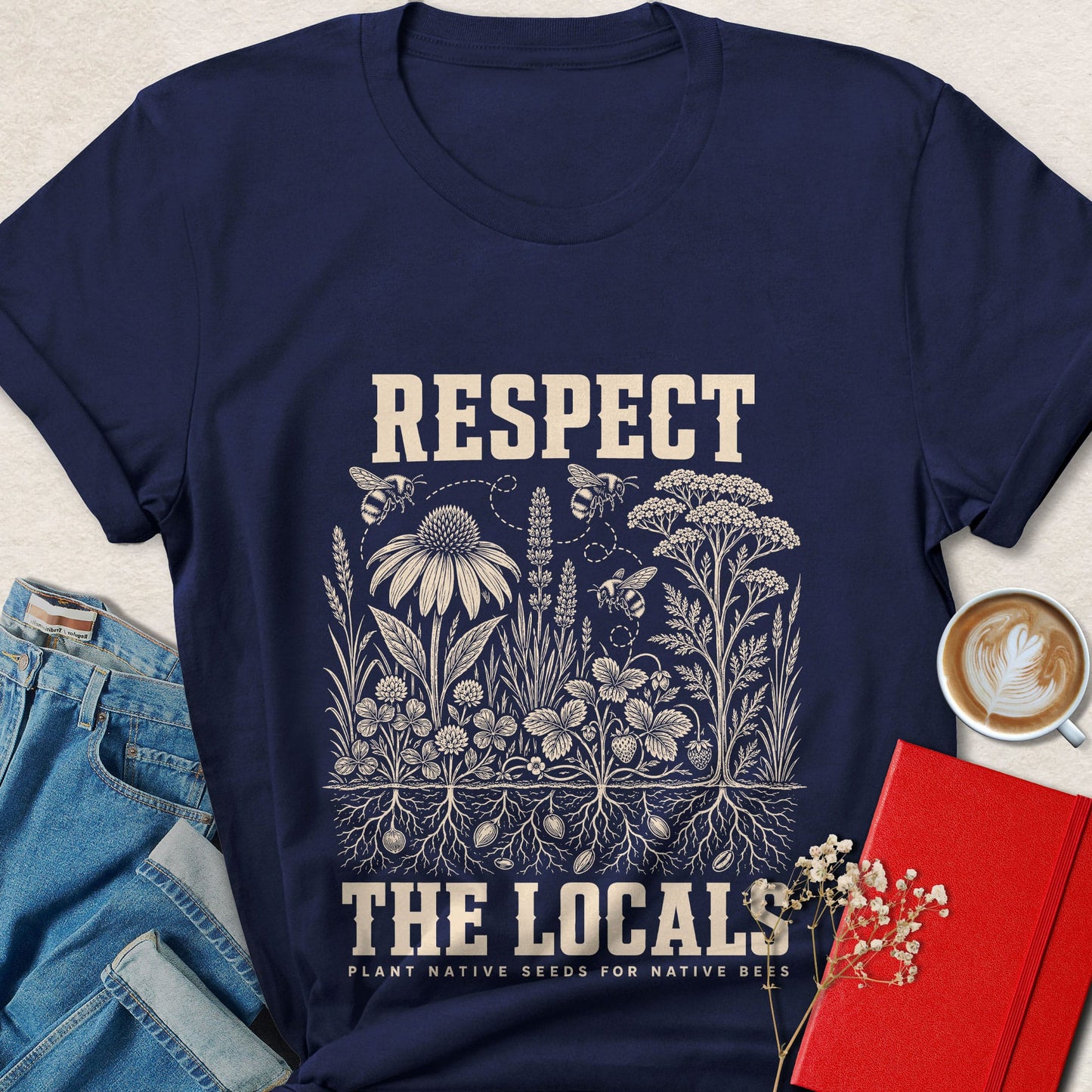 Respect the Locals Native Bees Vegan T-Shirt