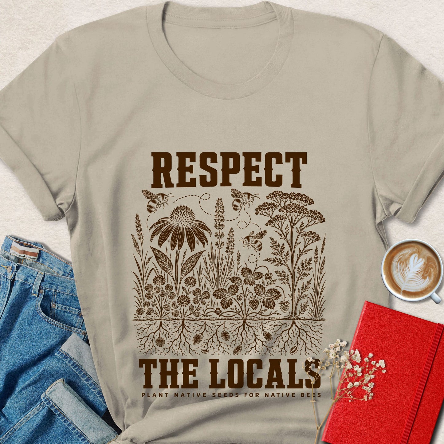 Respect the Locals Native Bees Vegan T-Shirt
