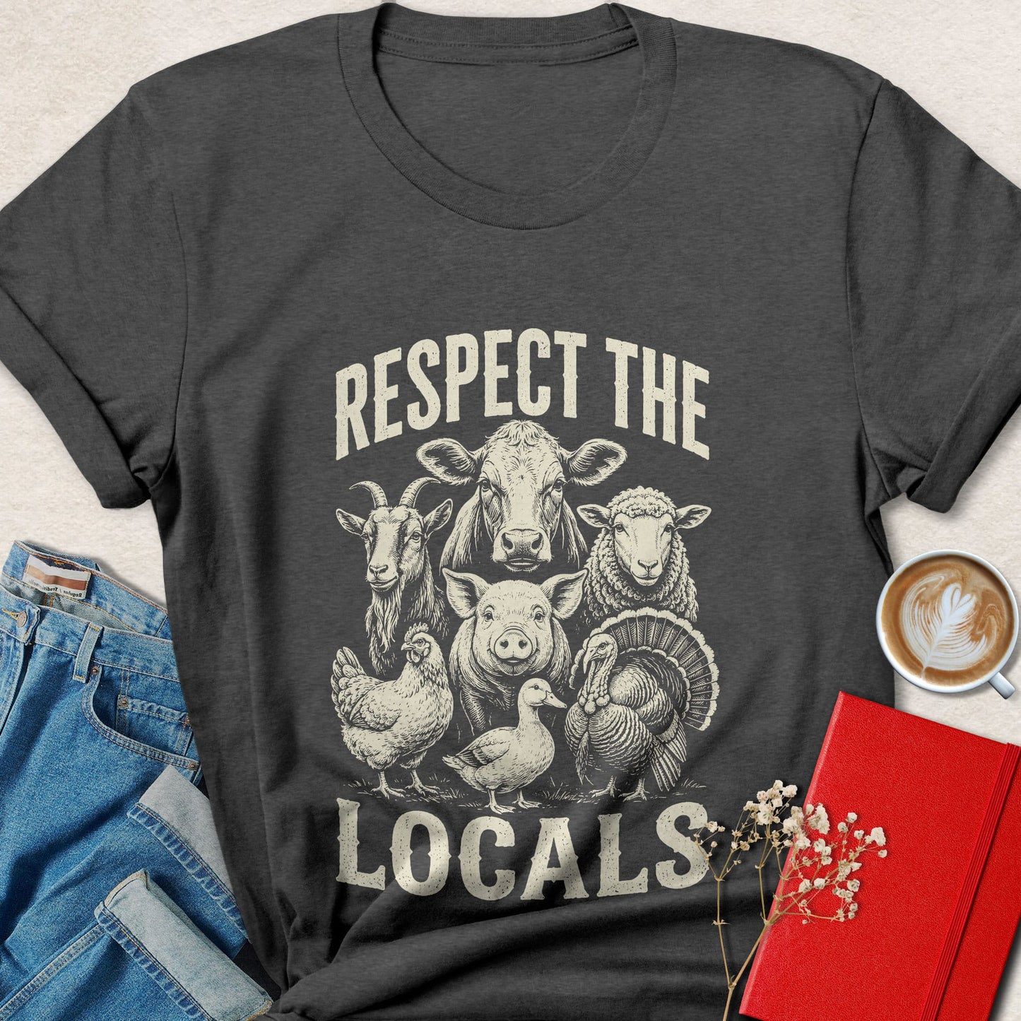 Respect the Locals Farm Animal Vegan T-Shirt