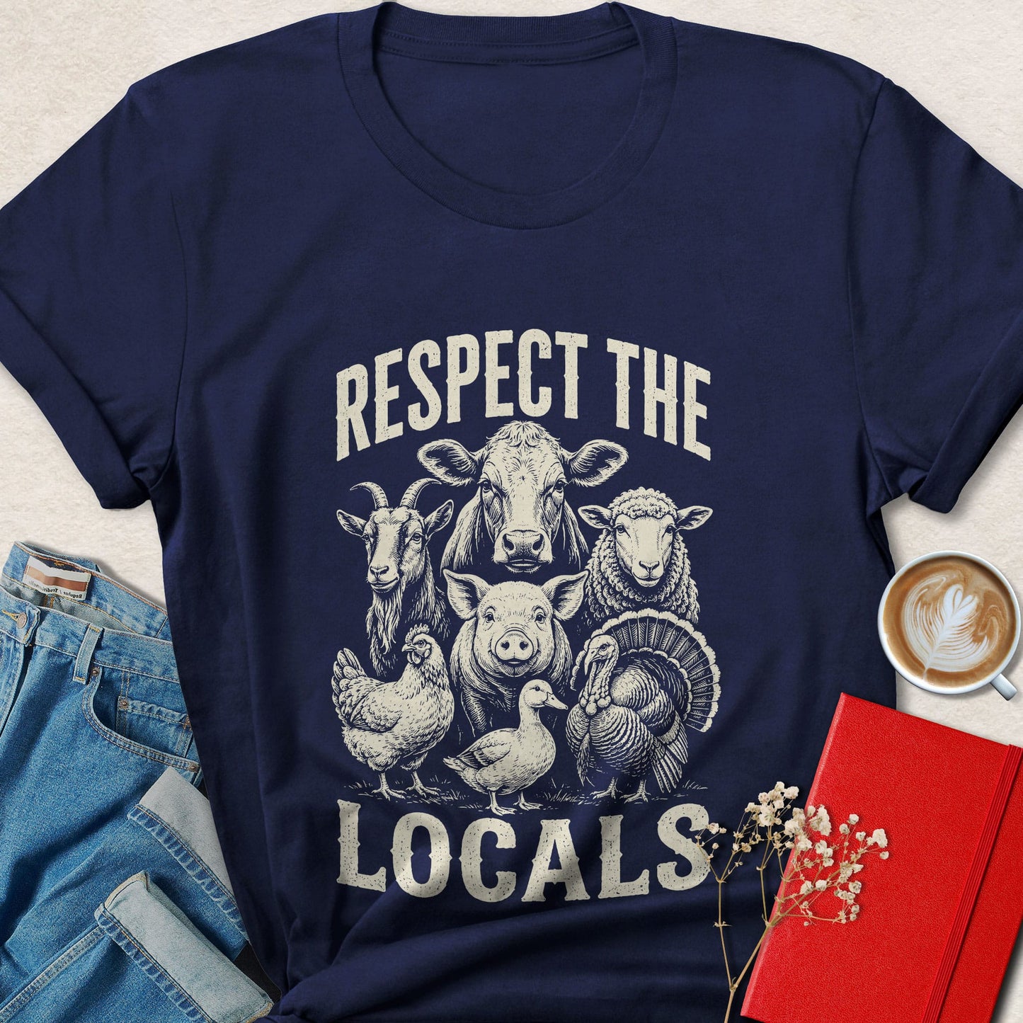 Respect the Locals Farm Animal Vegan T-Shirt