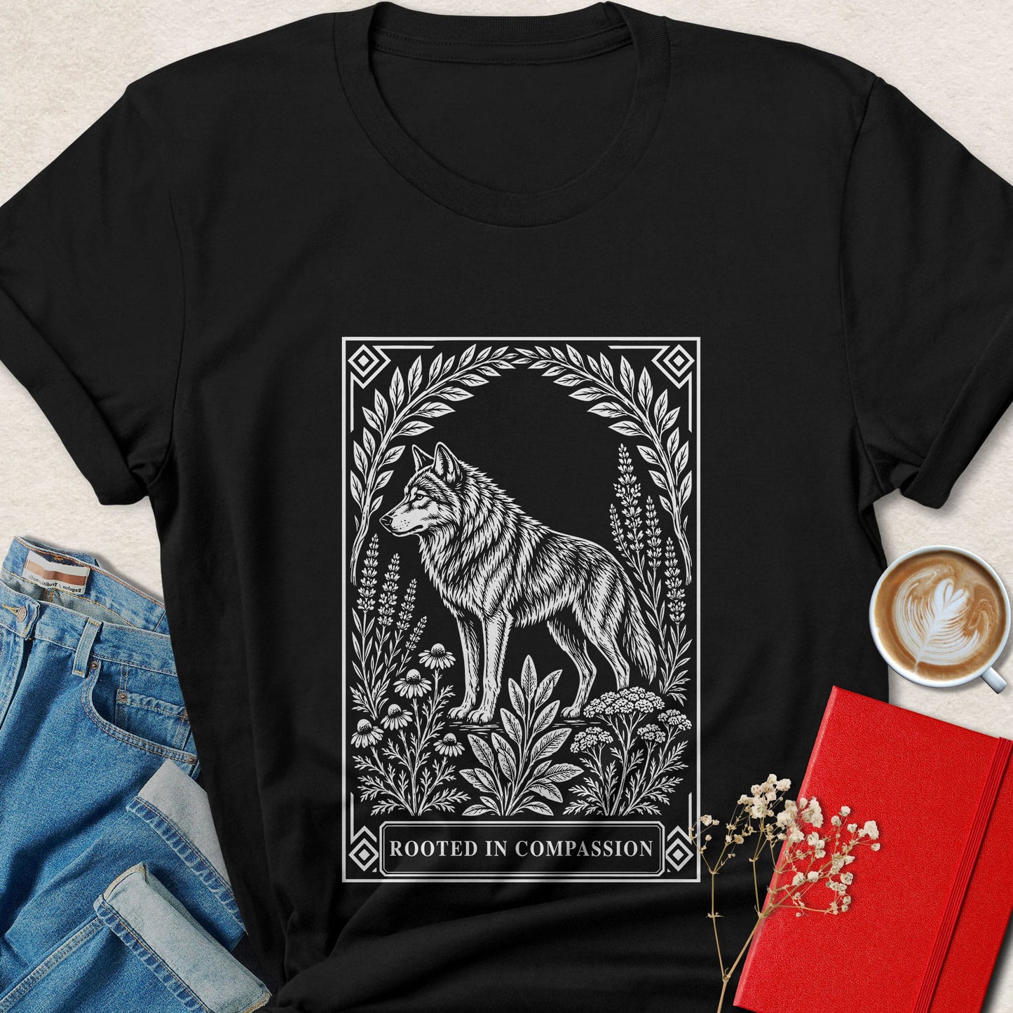 Wolf Nature T-Shirt | Rooted in Compassion Graphic Tee