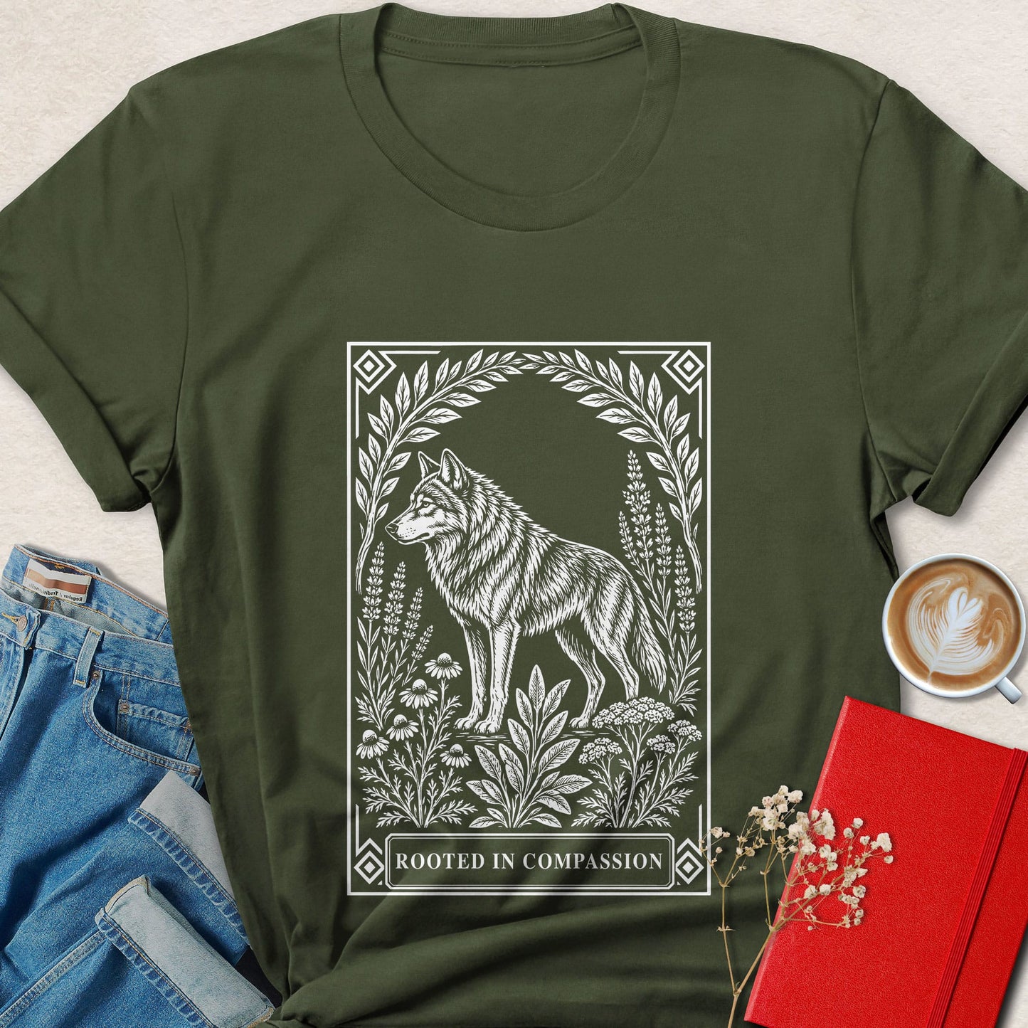 Wolf Nature T-Shirt | Rooted in Compassion Graphic Tee