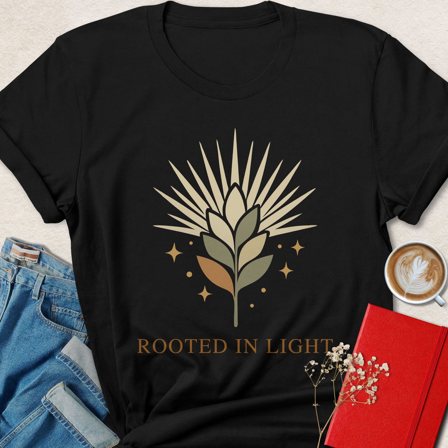 Rooted In Light Vegan Shirt | Boho Plant Based Apparel