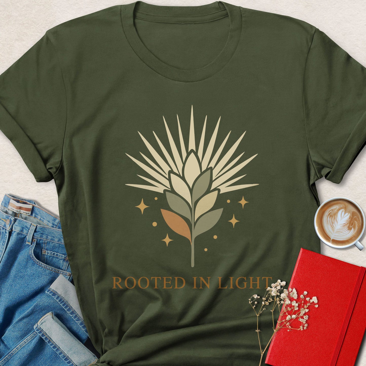 Rooted In Light Vegan Shirt | Boho Plant Based Apparel