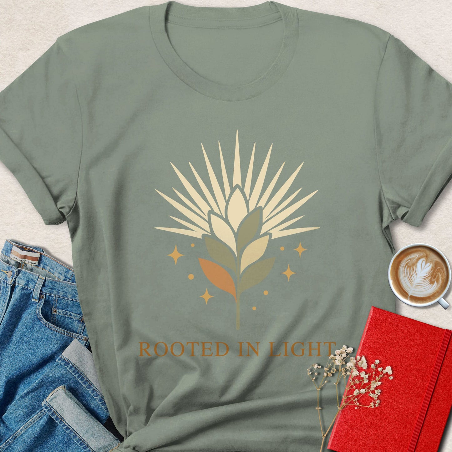Rooted In Light Vegan Shirt | Boho Plant Based Apparel