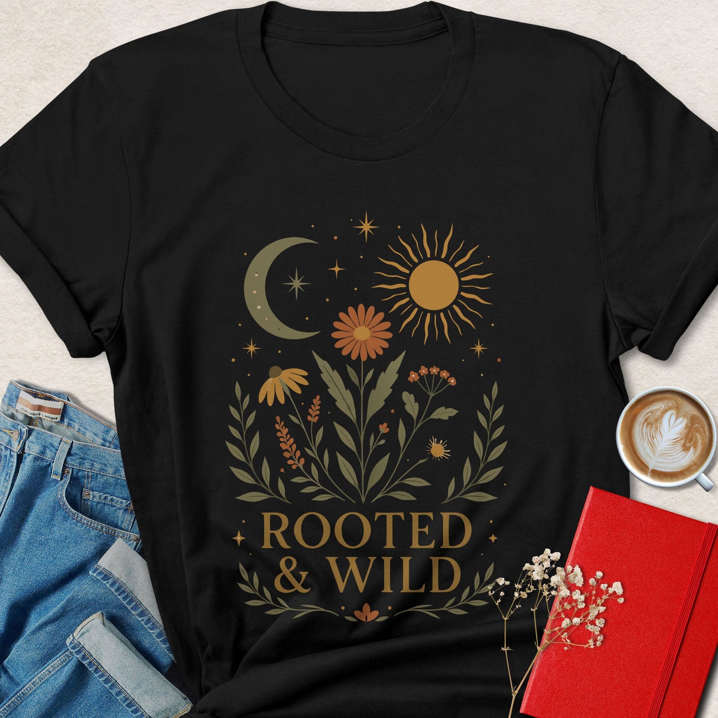 Rooted And Wild Vegan Shirt | Boho Nature Apparel