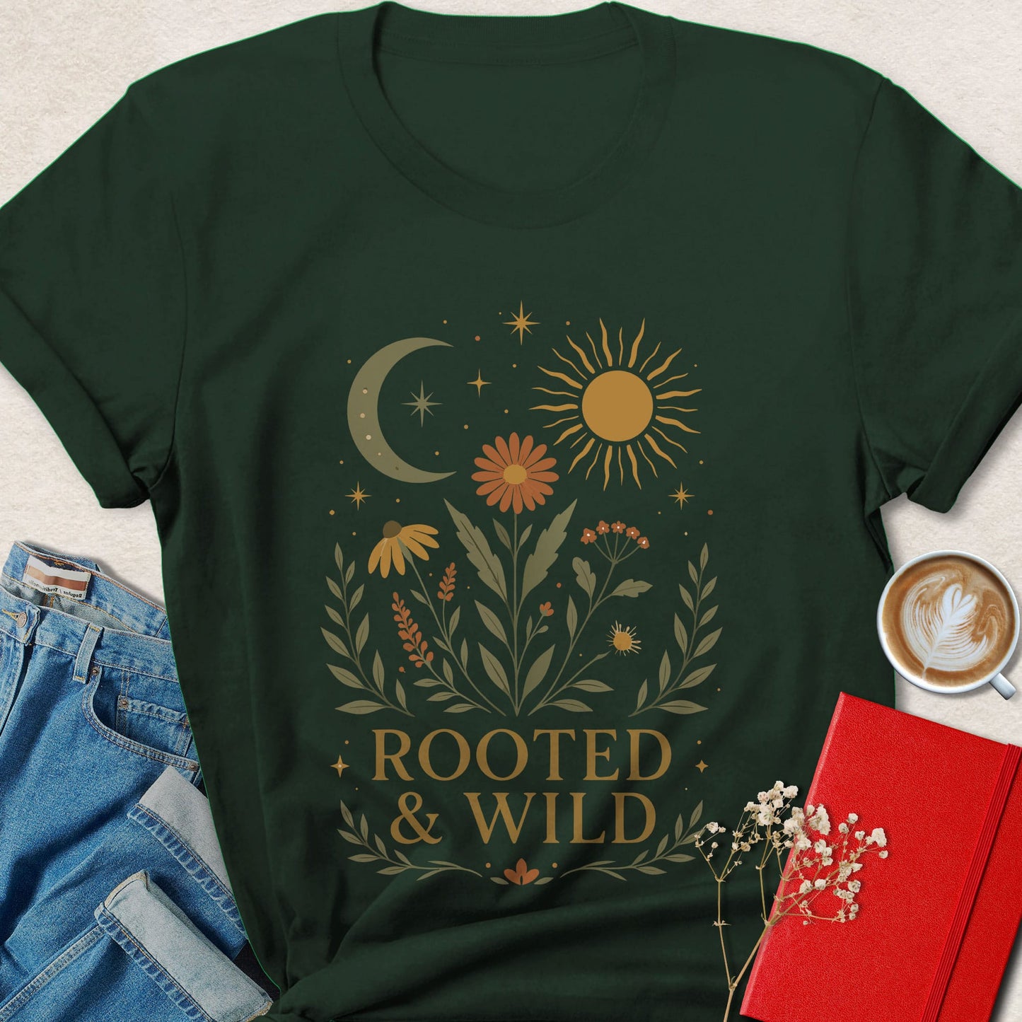 Rooted And Wild Vegan Shirt | Boho Nature Apparel