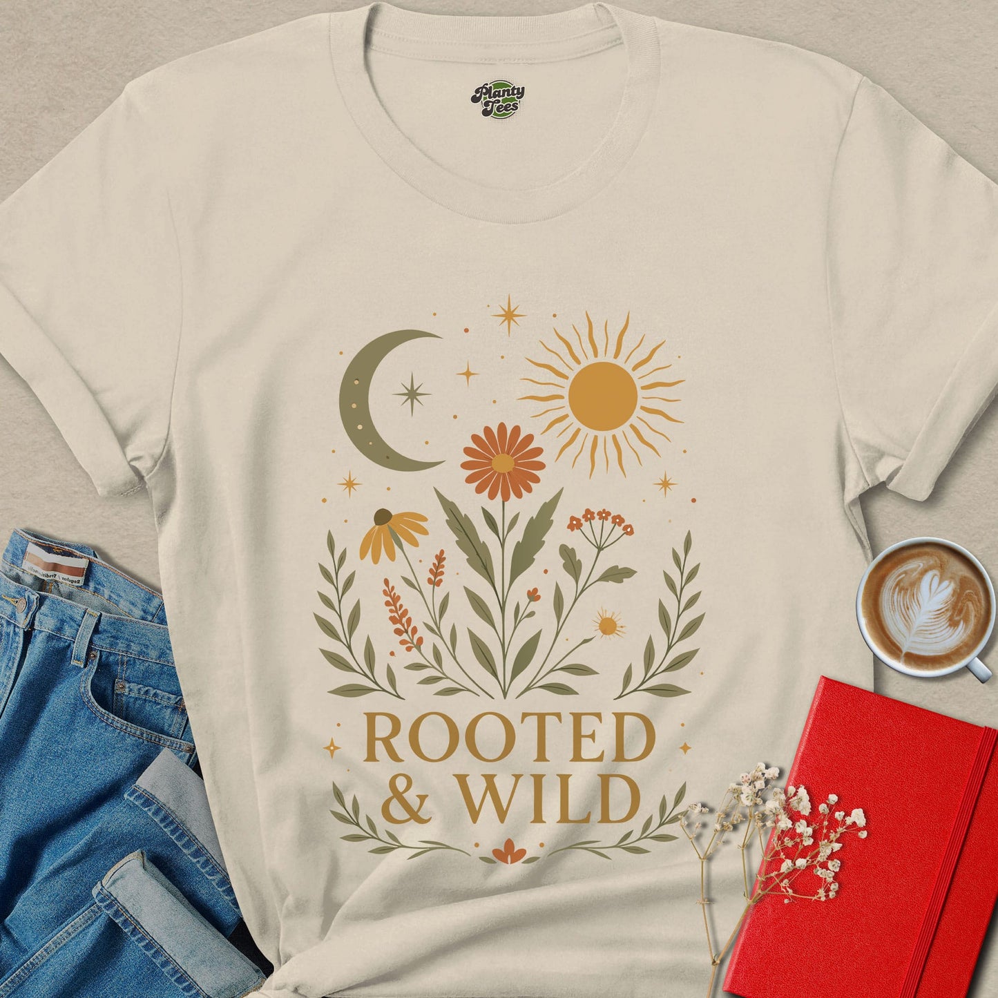 Rooted And Wild Vegan Shirt | Boho Nature Apparel