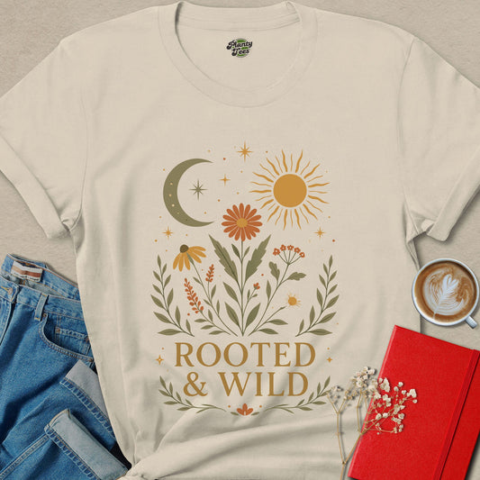 Rooted And Wild Vegan Shirt | Boho Nature Apparel