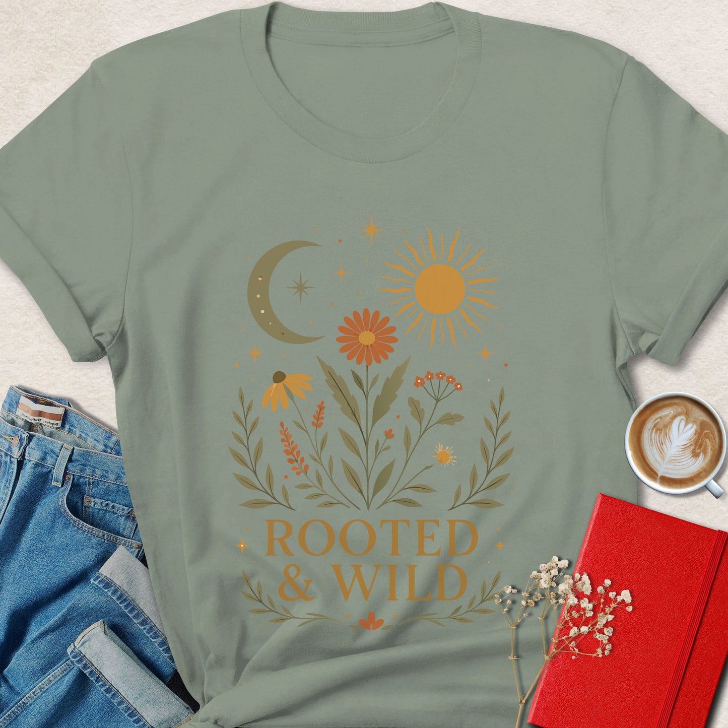 Rooted And Wild Vegan Shirt | Boho Nature Apparel