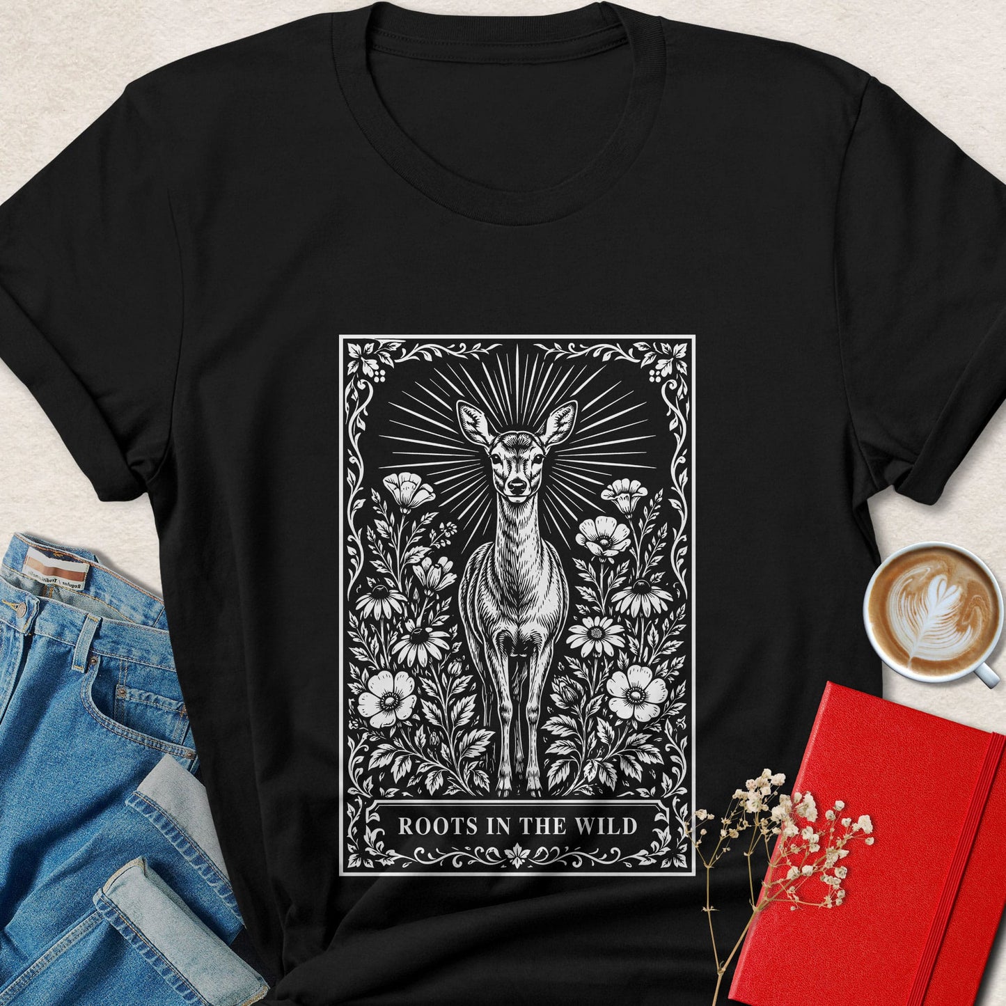 Wild Deer Nature T-Shirt | Cottagecore Forest Graphic Tee