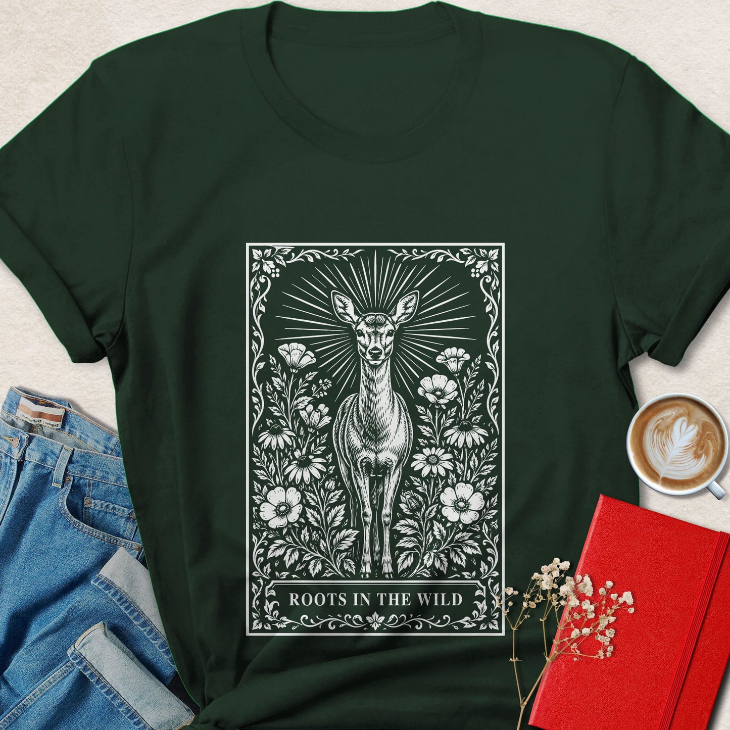 Wild Deer Nature T-Shirt | Cottagecore Forest Graphic Tee