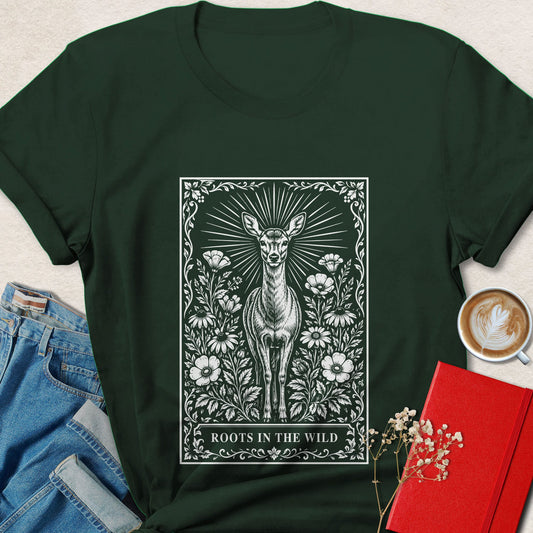 Wild Deer Nature T-Shirt | Cottagecore Forest Graphic Tee