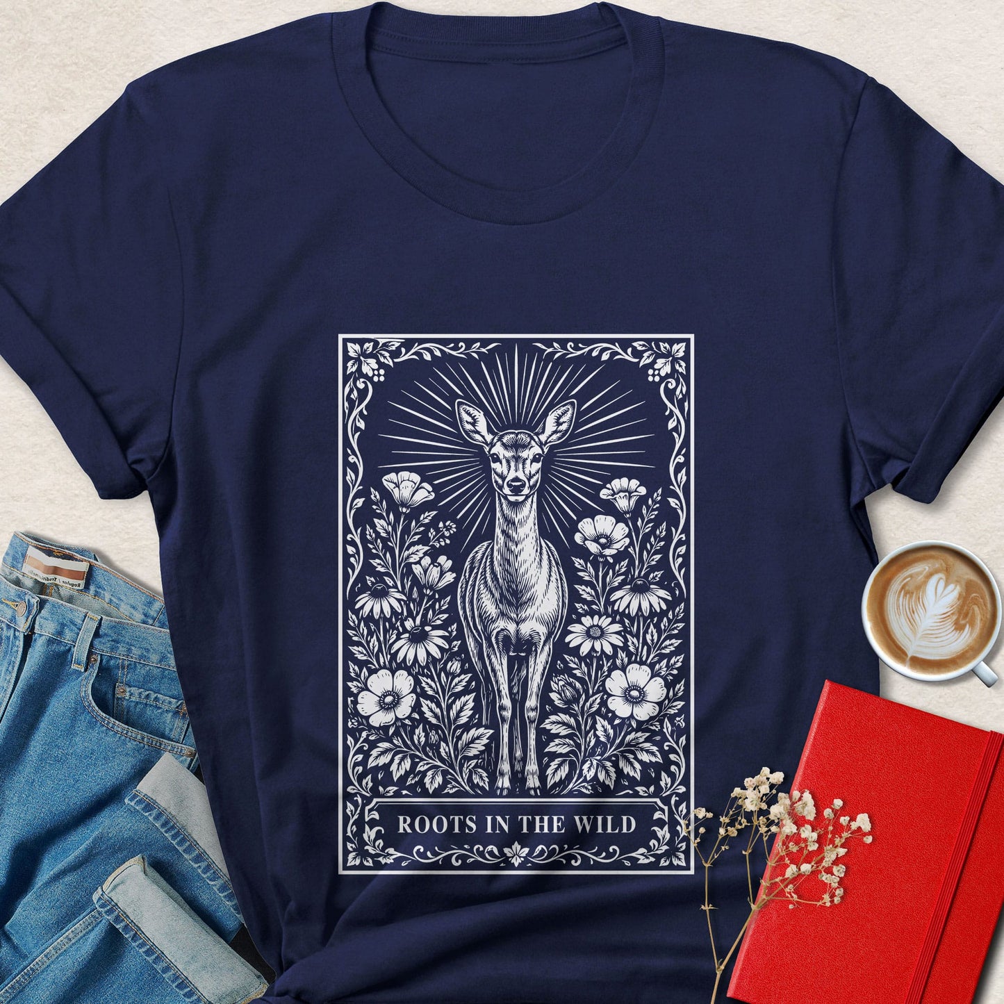 Wild Deer Nature T-Shirt | Cottagecore Forest Graphic Tee