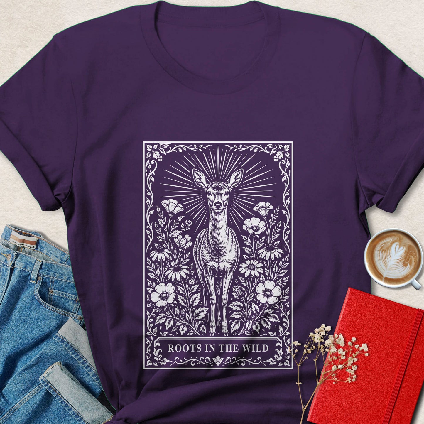 Wild Deer Nature T-Shirt | Cottagecore Forest Graphic Tee