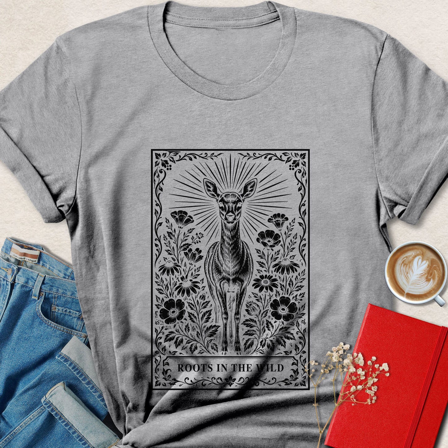 Wild Deer Nature T-Shirt | Cottagecore Forest Graphic Tee
