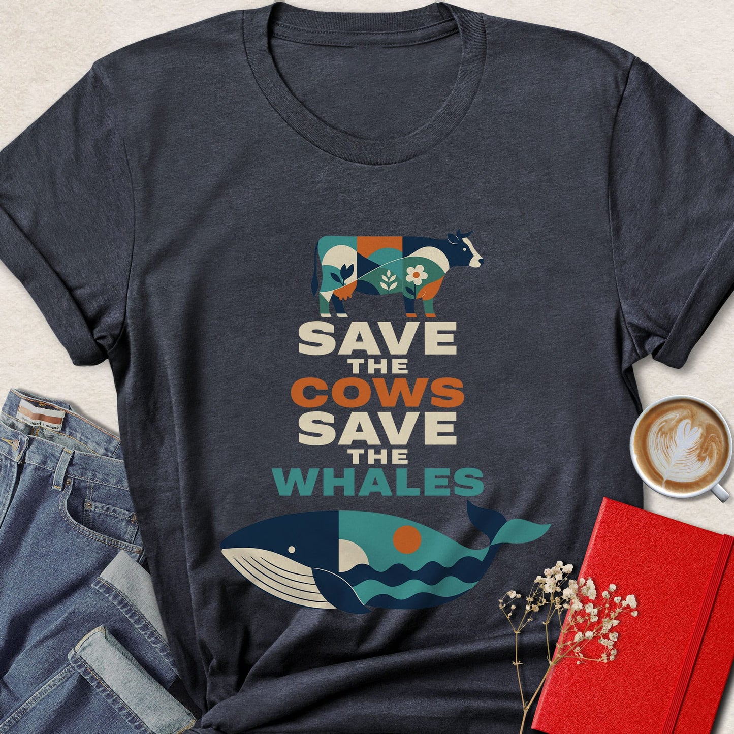 Save the Cows Save the Whales Vegan T-Shirt