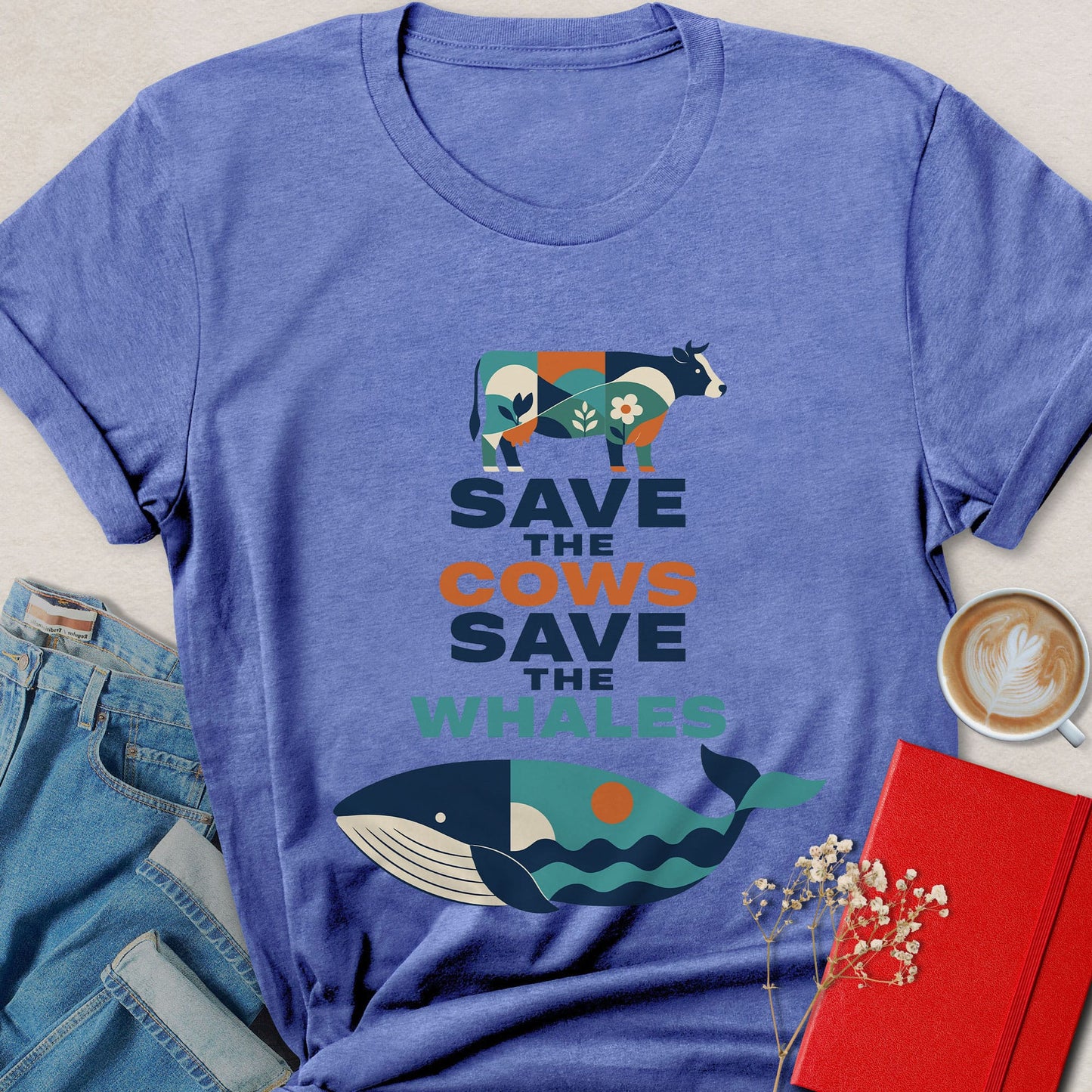 Save the Cows Save the Whales Vegan T-Shirt