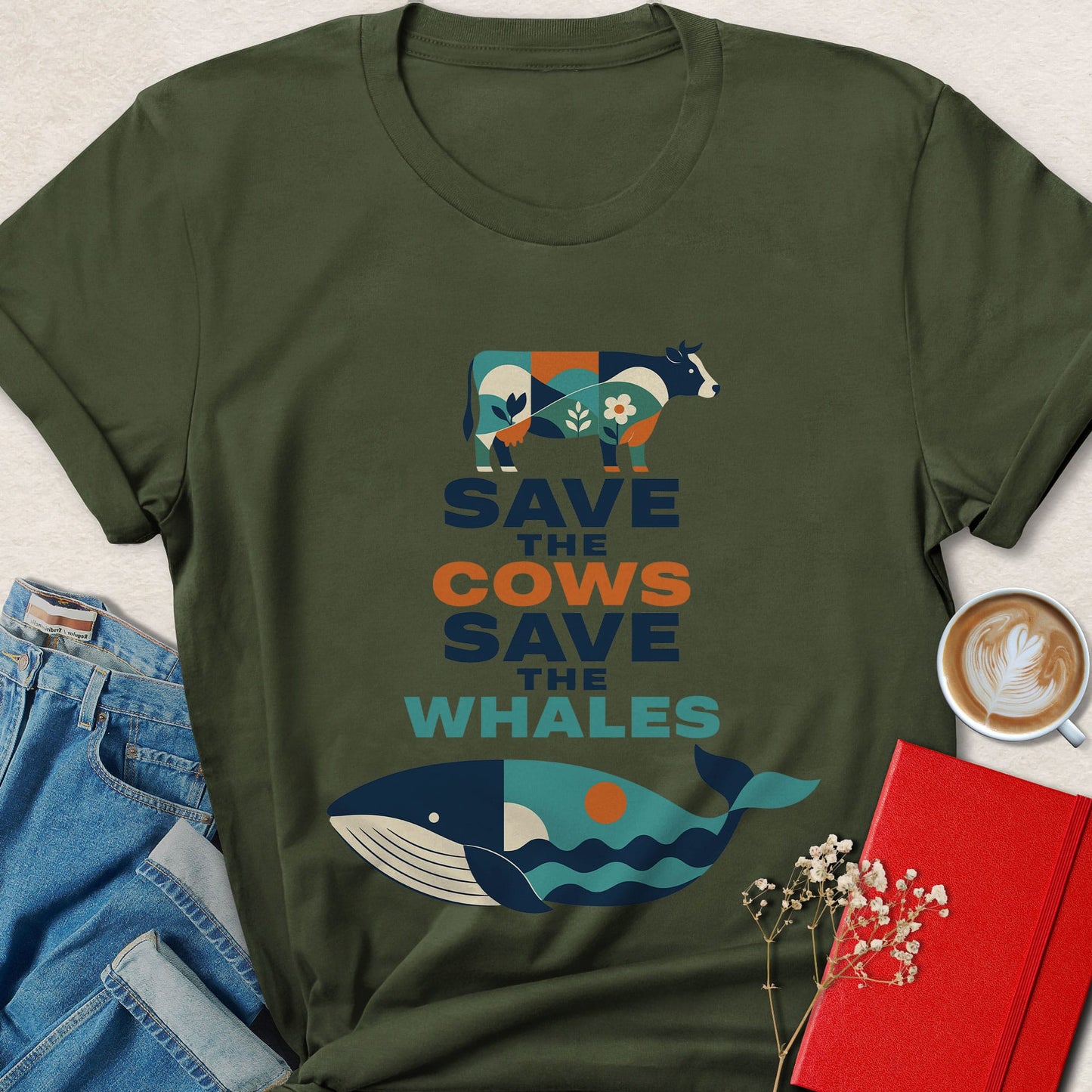 Save the Cows Save the Whales Vegan T-Shirt