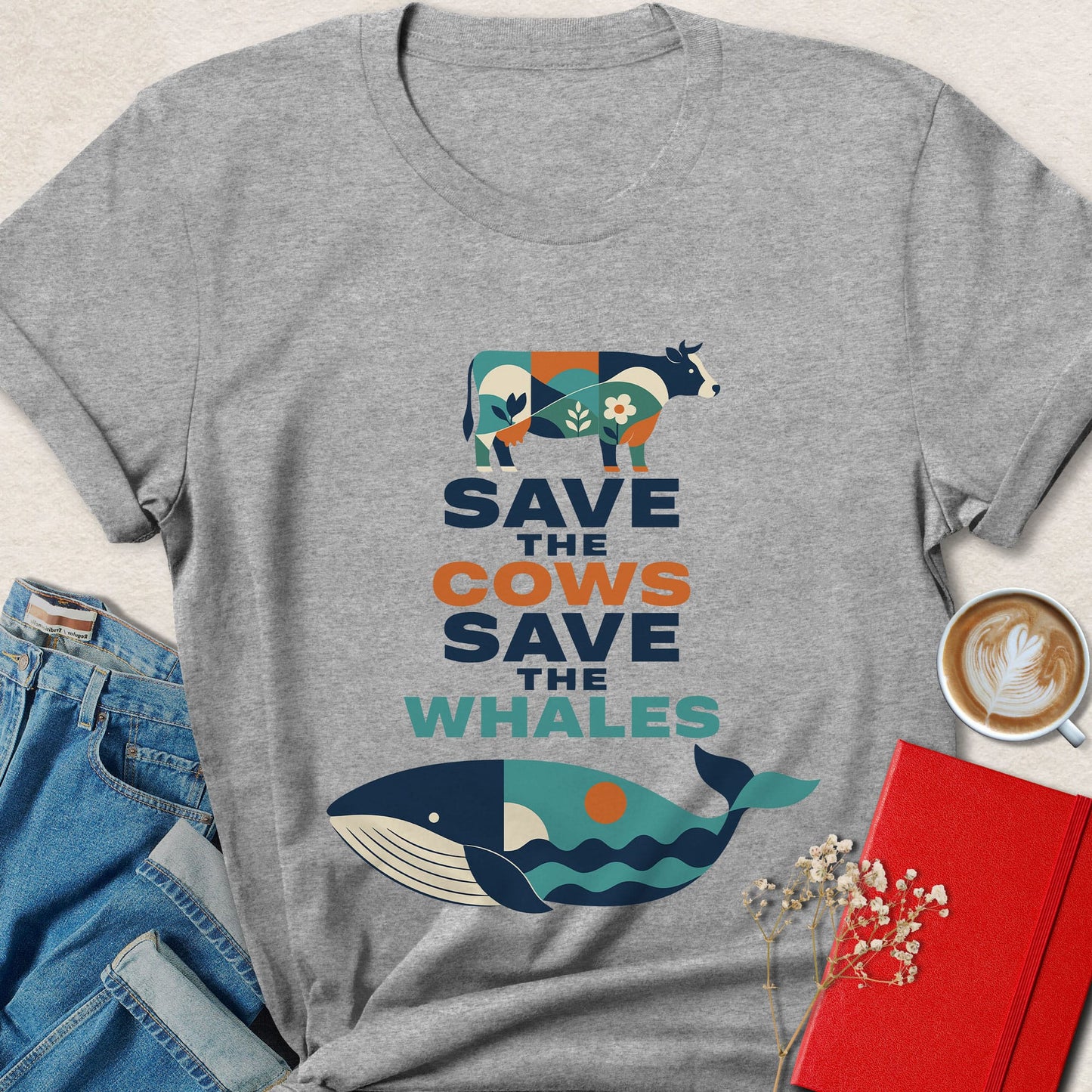Save the Cows Save the Whales Vegan T-Shirt