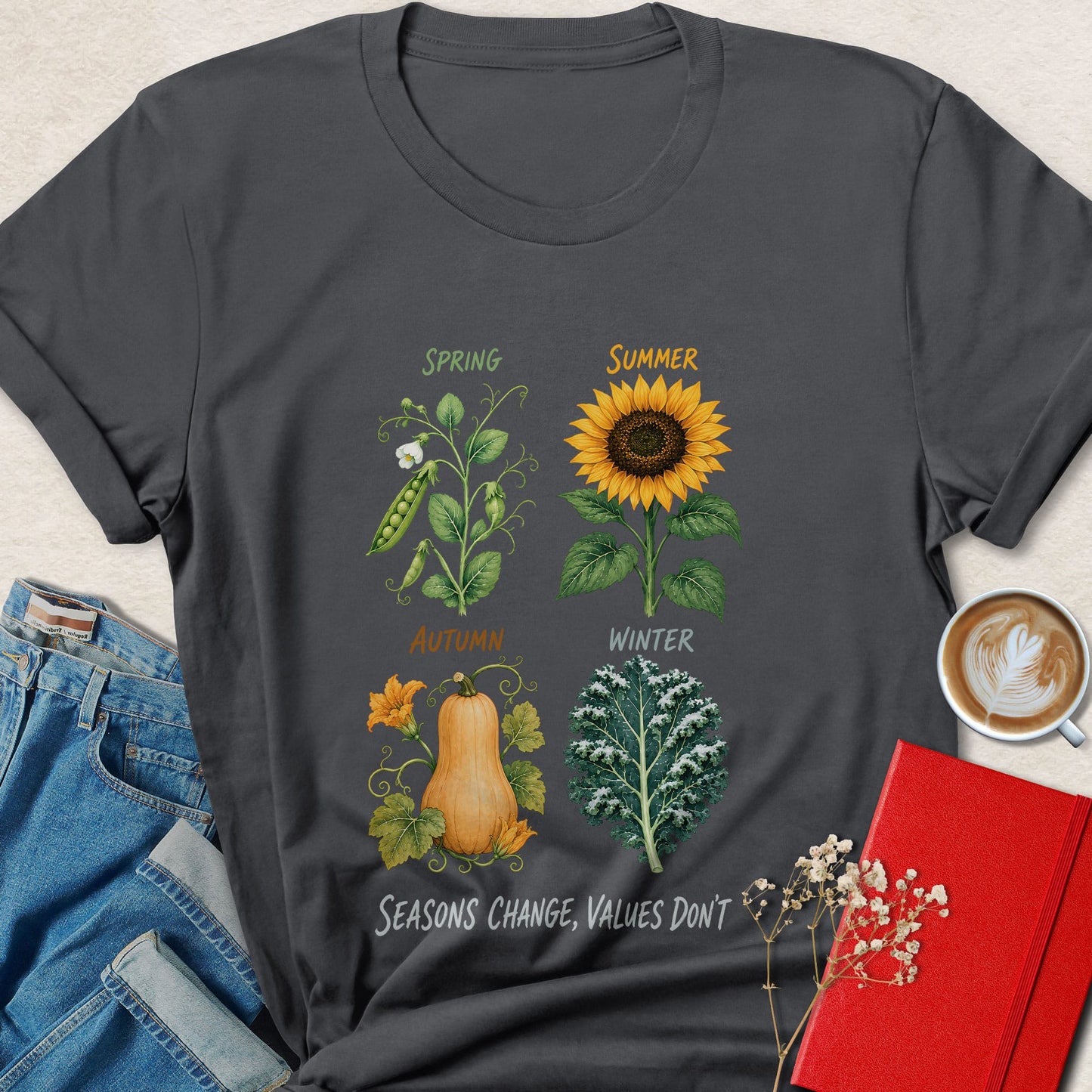 Seasons Change Values Don’t T-shirt | Vegan Nature Tee
