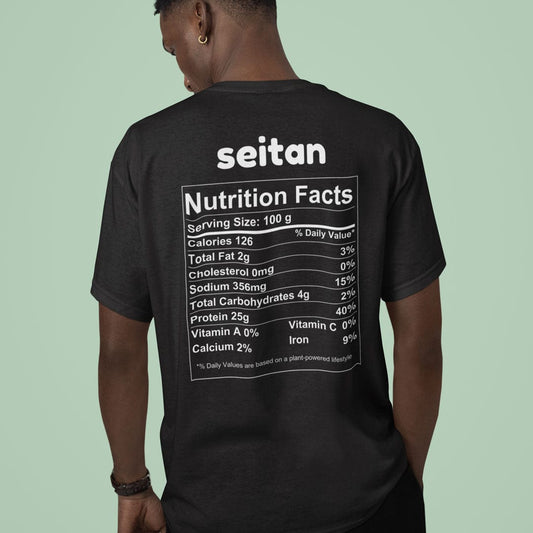 Seitan Nutrition Facts - Back T-Shirt