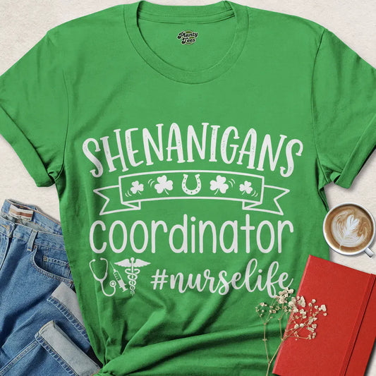 St. Patrick’s Day Nurse Shirt | Funny #NurseLife Tee for Shenanigan Coordinators – Shop Now