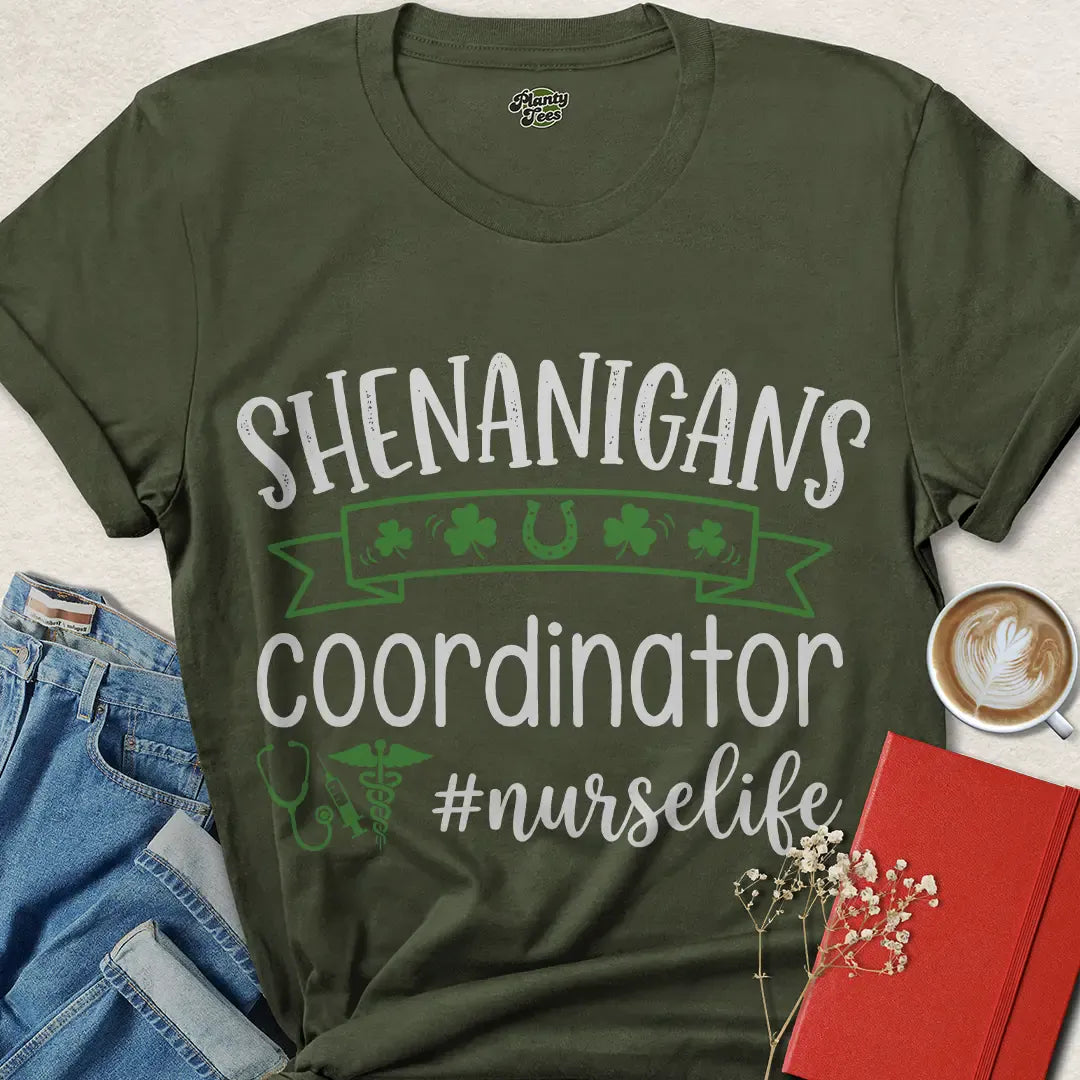 St. Patrick’s Day Nurse Shirt | Funny #NurseLife Tee for Shenanigan Coordinators – Shop Now