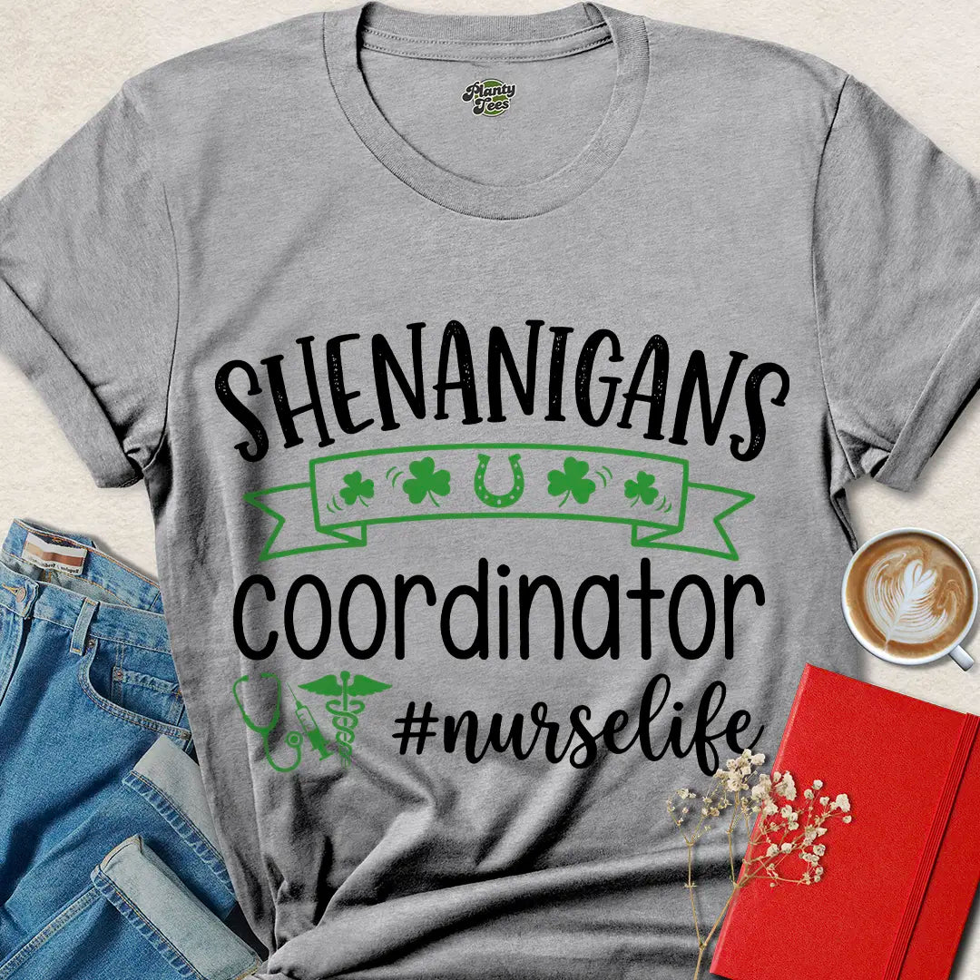 St. Patrick’s Day Nurse Shirt | Funny #NurseLife Tee for Shenanigan Coordinators – Shop Now