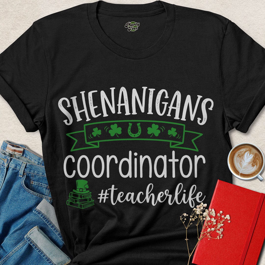 Funny Teacher St. Patrick’s Day Shirt | Shenanigans Coordinator #TeacherLife Tee – Shop Now