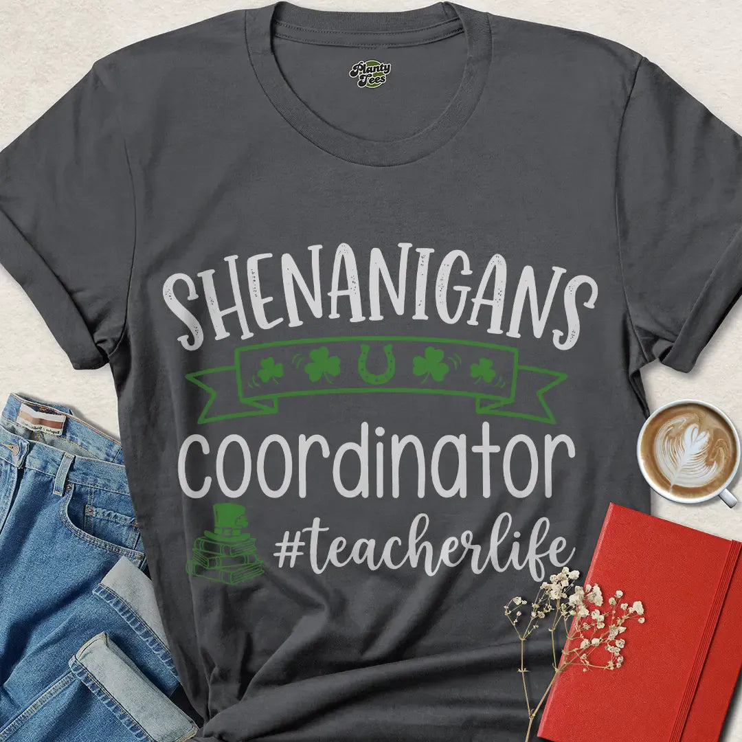 Funny Teacher St. Patrick’s Day Shirt | Shenanigans Coordinator #TeacherLife Tee – Shop Now