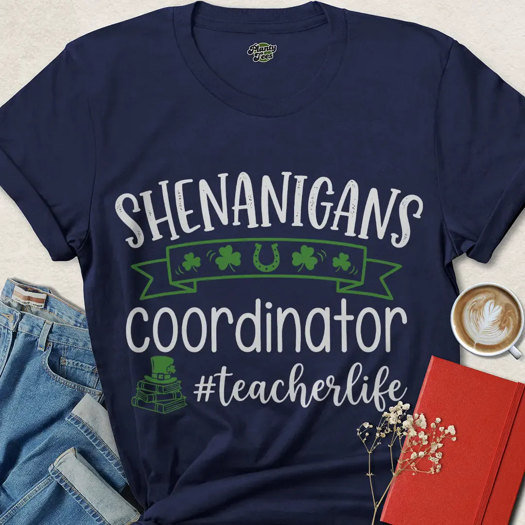 Funny Teacher St. Patrick’s Day Shirt | Shenanigans Coordinator #TeacherLife Tee – Shop Now