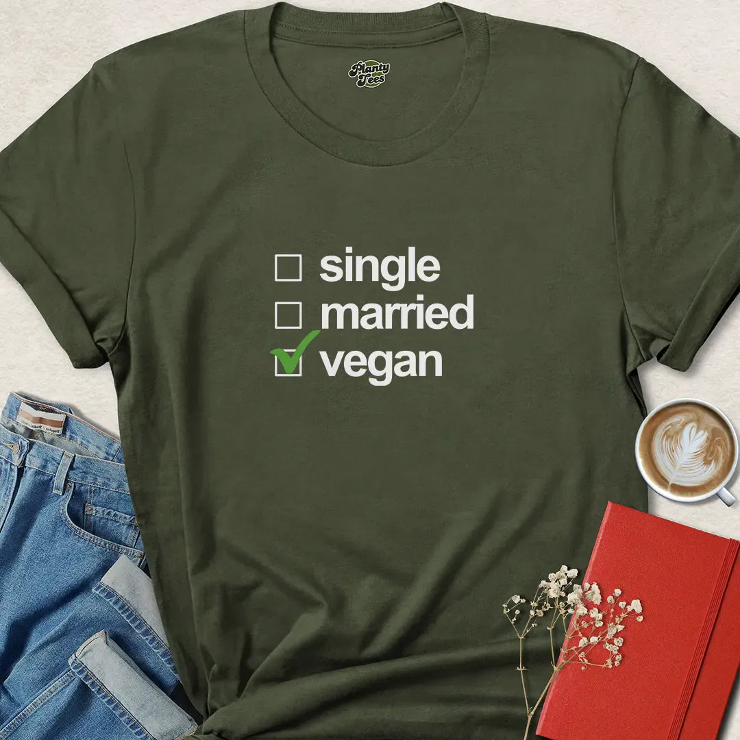 Single Married Vegan Funny Plant Based Shirt