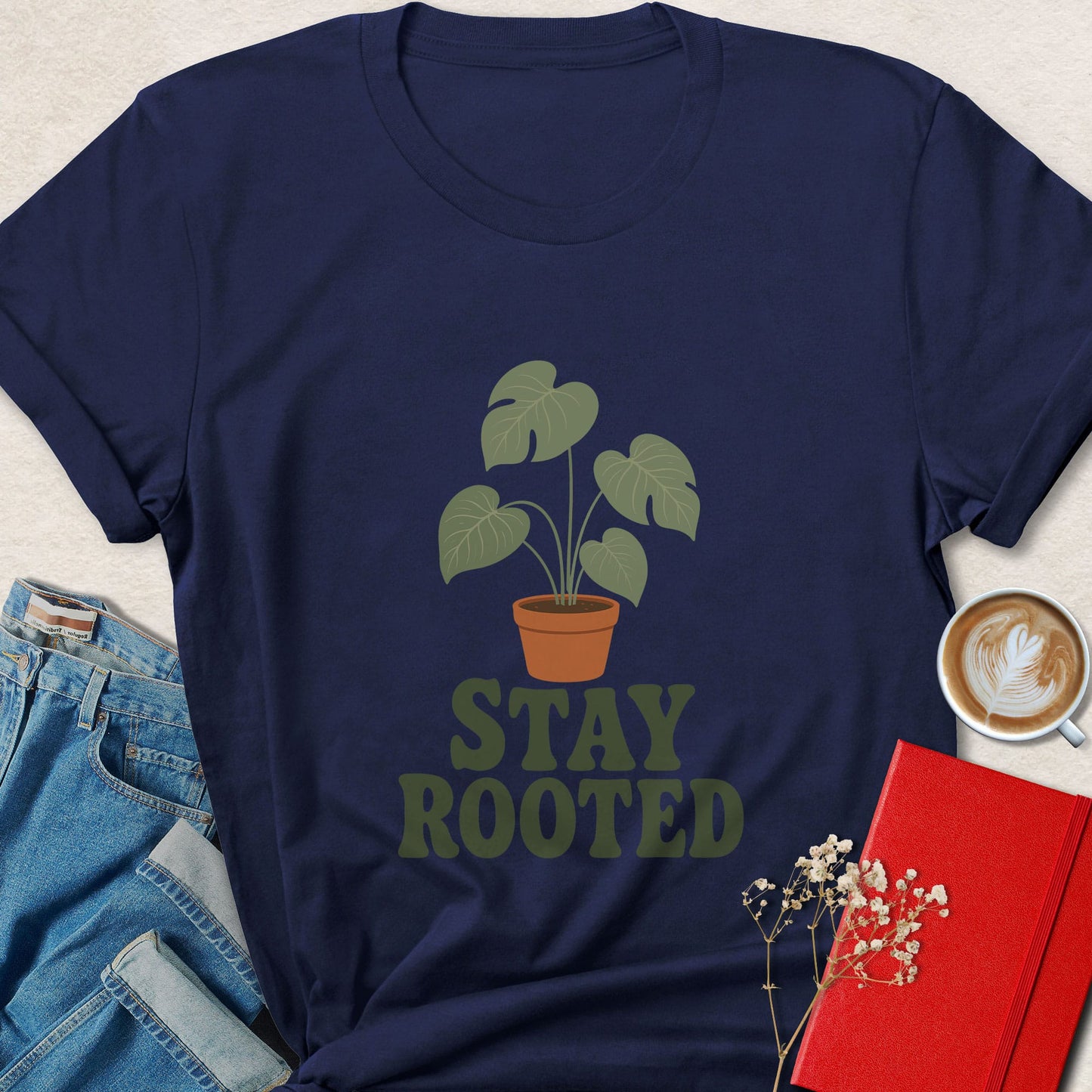 Stay Rooted T-shirt | Minimalist Plant Lover Vegan Tee